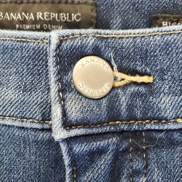 Banana Republic Jeans Womens 30 Blue High-Rise Slim Denim Stretch Pockets - Picture 10 of 13